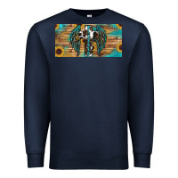 Navy Blessed cros sunflowers Premium Sweatshirt - RanaPortraitStore