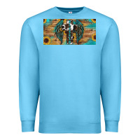 Ocean Blue Blessed cros sunflowers Premium Sweatshirt - RanaPortraitStore