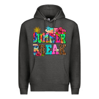 Charcoal Heather summer break Premium Hoodie - AdoDesignShop
