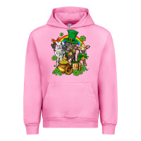 Fuchsia Pink little cows and st patricks party Urban Hoodie - AdoDesignShop