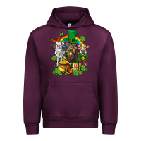 Mauve Wine little cows and st patricks party Urban Hoodie - AdoDesignShop