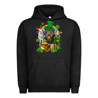 Pigment Black little cows and st patricks party Urban Hoodie - AdoDesignShop