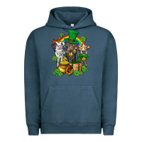 Pigment Midnight Navy little cows and st patricks party Urban Hoodie - AdoDesignShop