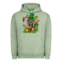 Pigment Oil Green little cows and st patricks party Urban Hoodie - AdoDesignShop