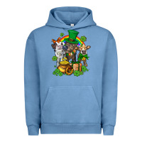 Pigment Pebble Blue little cows and st patricks party Urban Hoodie - AdoDesignShop