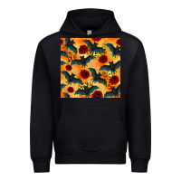 Black halloween bat and roses seamless pattern Urban Hoodie - BundleAndBundleShop