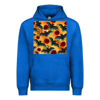Cobalt halloween bat and roses seamless pattern Urban Hoodie - BundleAndBundleShop