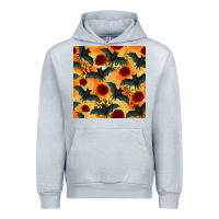 Heather Grey halloween bat and roses seamless pattern Urban Hoodie - BundleAndBundleShop