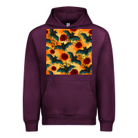 Mauve Wine halloween bat and roses seamless pattern Urban Hoodie - BundleAndBundleShop