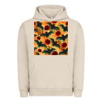Pigment French Oak halloween bat and roses seamless pattern Urban Hoodie - BundleAndBundleShop