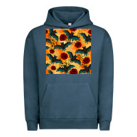 Pigment Midnight Navy halloween bat and roses seamless pattern Urban Hoodie - BundleAndBundleShop