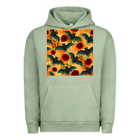 Pigment Oil Green halloween bat and roses seamless pattern Urban Hoodie - BundleAndBundleShop