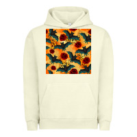 Pigment Pistachio halloween bat and roses seamless pattern Urban Hoodie - BundleAndBundleShop