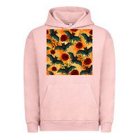 Pigment Salmon halloween bat and roses seamless pattern Urban Hoodie - BundleAndBundleShop