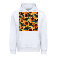 White halloween bat and roses seamless pattern Urban Hoodie - BundleAndBundleShop