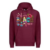 Burgundy resting beach face Premium Hoodie - AdoDesignShop