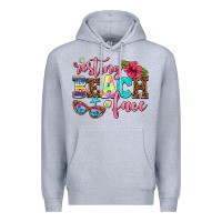 Heather Grey resting beach face Premium Hoodie - AdoDesignShop