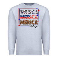 Heather Grey merica merica merica vintage Premium Sweatshirt - texasbilliewilder