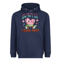 Navy on my way to spread love Heavyweight Hoodie - MaliasSmallBusiness