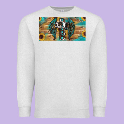 Premium Sweatshirt western blessed cros sunflowers licence plate
