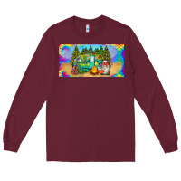 Burgundy hippie soul license plate Long Sleeve Tee - BarkalooDesign