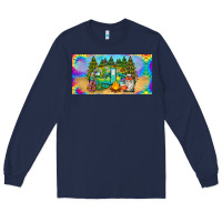 Navy hippie soul license plate Long Sleeve Tee - BarkalooDesign