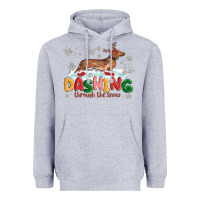 Heather Grey dachshund through the snow Heavyweight Hoodie - MaliasSmallBusiness