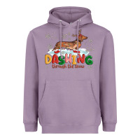 Lavender dachshund through the snow Heavyweight Hoodie - MaliasSmallBusiness