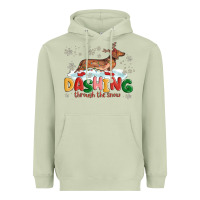 Matcha dachshund through the snow Heavyweight Hoodie - MaliasSmallBusiness