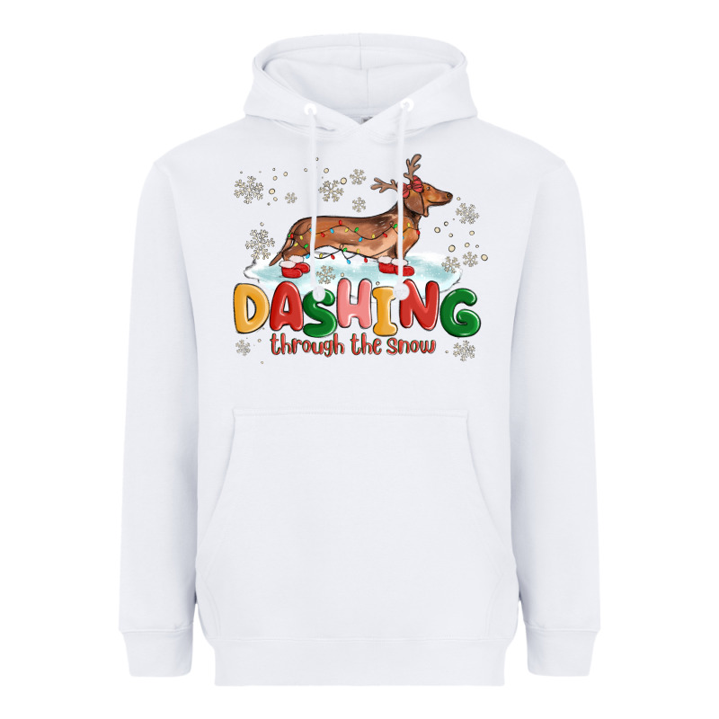 Dachshund Through The Snow Heavyweight Hoodie by MaliasSmallBusiness | Teevron