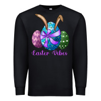 Black easter bunny ear eggs easter vibes Premium Sweatshirt - RanaPortraitStore