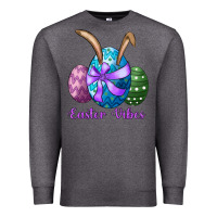 Charcoal Heather easter bunny ear eggs easter vibes Premium Sweatshirt - RanaPortraitStore
