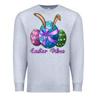 Heather Grey easter bunny ear eggs easter vibes Premium Sweatshirt - RanaPortraitStore