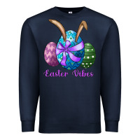 Navy easter bunny ear eggs easter vibes Premium Sweatshirt - RanaPortraitStore