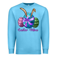 Ocean Blue easter bunny ear eggs easter vibes Premium Sweatshirt - RanaPortraitStore