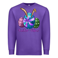 Purple easter bunny ear eggs easter vibes Premium Sweatshirt - RanaPortraitStore