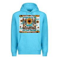 Ocean Blue god gifted me two titles mom and grandma and i rock them both Premium Hoodie - JahusDesignShop