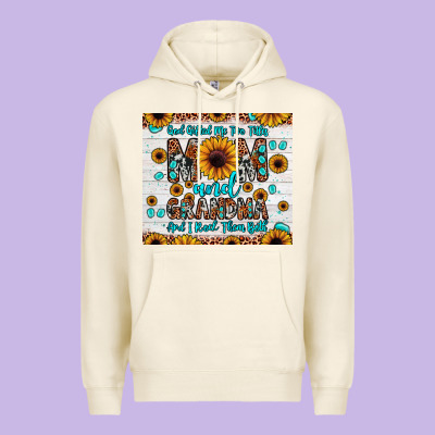 God Gifted Me Two Titles Mom And Grandma And I Rock Them Both Premium Hoodie Designed By Jahusdesignshop