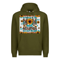 Army Green god gifted me two titles mom and grandma and i rock them both Premium Hoodie - JahusDesignShop