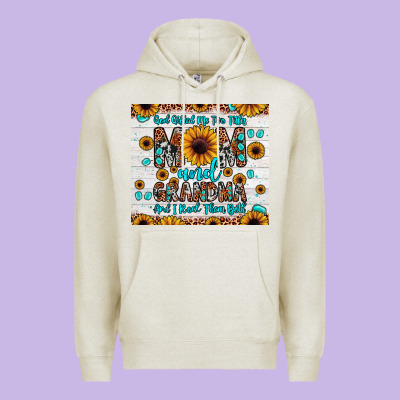 God Gifted Me Two Titles Mom And Grandma And I Rock Them Both Premium Hoodie Designed By Jahusdesignshop
