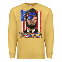 Antique Gold merica with lincoln Premium Sweatshirt - texasbilliewilder