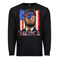 Black merica with lincoln Premium Sweatshirt - texasbilliewilder