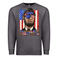 Charcoal Heather merica with lincoln Premium Sweatshirt - texasbilliewilder