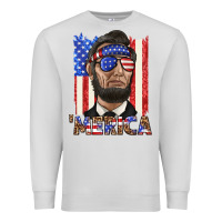 Dove Grey merica with lincoln Premium Sweatshirt - texasbilliewilder