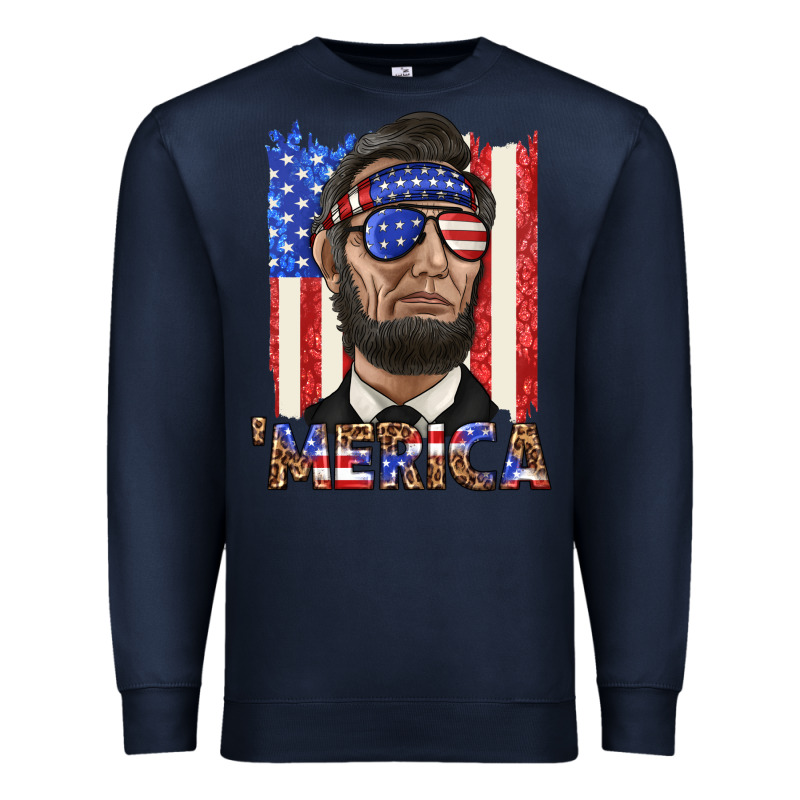 Merica With Lincoln Premium Sweatshirt by texasbilliewilder | Teevron
