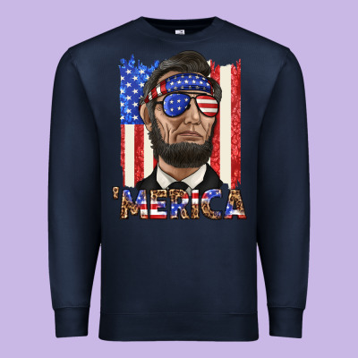 Premium Sweatshirt merica with lincoln