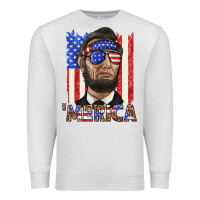 Oatmeal Heather merica with lincoln Premium Sweatshirt - texasbilliewilder