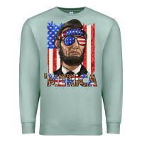 Seafoam merica with lincoln Premium Sweatshirt - texasbilliewilder