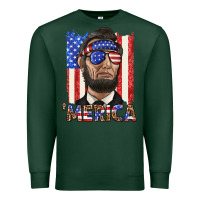 Sports Green merica with lincoln Premium Sweatshirt - texasbilliewilder