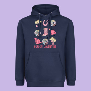 Howdy Valentine Heavyweight Hoodie Designed By Maliassmallbusiness